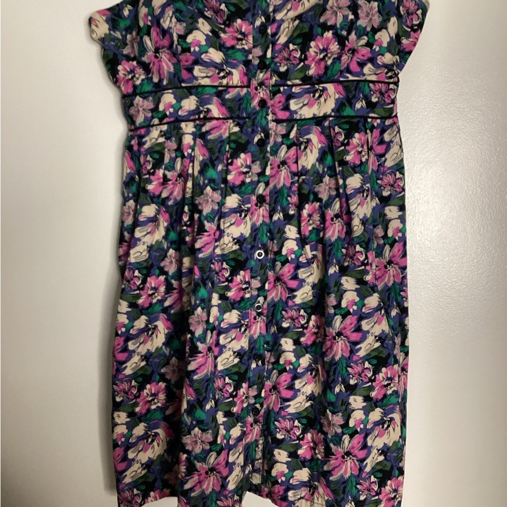 Xhilaration Colorful Floral Button-Up Strapless Dress XL